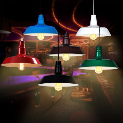 candy colorful european loft brief industrial pendant lamp retro metal shade pendant light e27 source bar cafe lighting