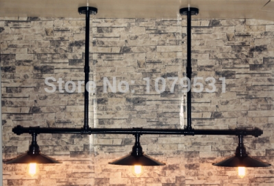 lustre vintage chandelier 3 light loft industrial water pipe tube edison bulbs pendant lamp for dining,bar