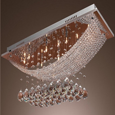 modern crystal ceiling light fixture rectangle lustre crystal light/ lamp modern ceiling lights for living room mc0536