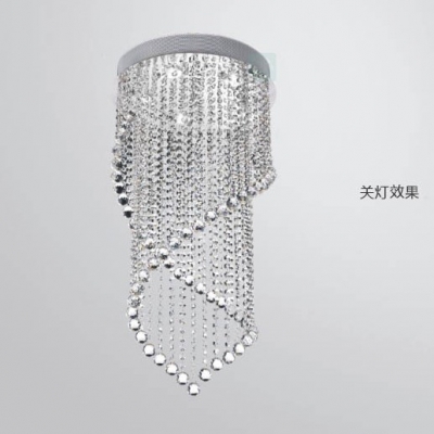 modern crystal pendant light, crystal stair lamp 3 gu10 light,d300*h1500mm