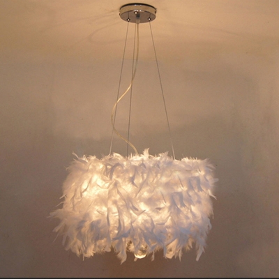 modern pendant feathers crystal chandelier lighting 3 lights diameter 21.65"/55cm for living room kitchen bedroom kids room [modern-pendant-light-7097]