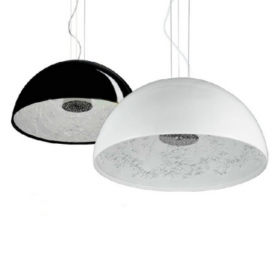 modern pendant lamp 1 light d40 d60 skygarden dome shape white or black dinning living office light