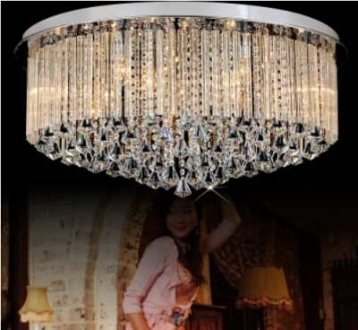 s round crystal ceiling light modern lustres de cristal lamp dia600*h350mm , contemporary home light