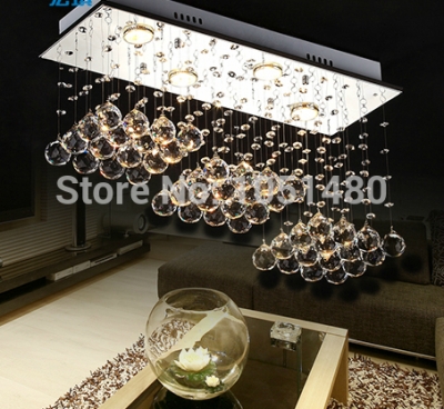 wholes modern rectangular k9 crystal chandelier light for living room and dinning room