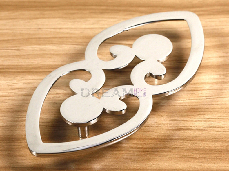 001 64mm hole distance grand hollowed-out silvery mirror alloy handles for drawer/wardrobe/cabinet