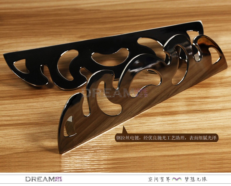 002 a pair of 194mm hole distance grand hallowed-out mirror silvery alloy handles for drawer/wardrobe/cabinet
