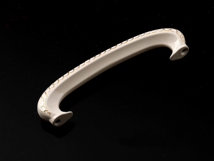 1032-96 96mm hole distance ivory-white with inlaid gold antiqued alloy handles for drawer/wardrobe/cupboard