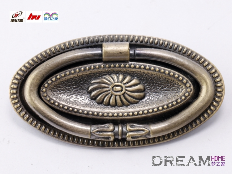 2140-ring 64mm hole distance bronzed and antiqued alloy knobs with ring for drawer/wardrobe