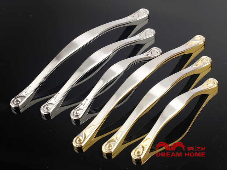 5010-128 128mm hole distance double-color gold antiqued alloy handles with phoenix pattern for drawer/wardrobe/cabinet