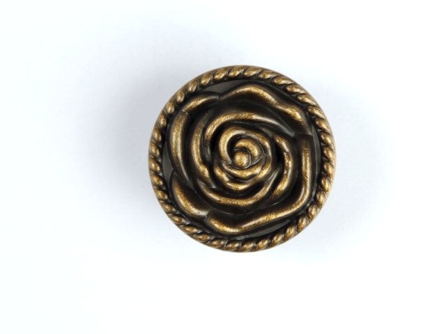 7188-1 single hole bronze-colored antiqued alloy knob with rose pattern for drawer/wardrobe/cupboard/cabinet