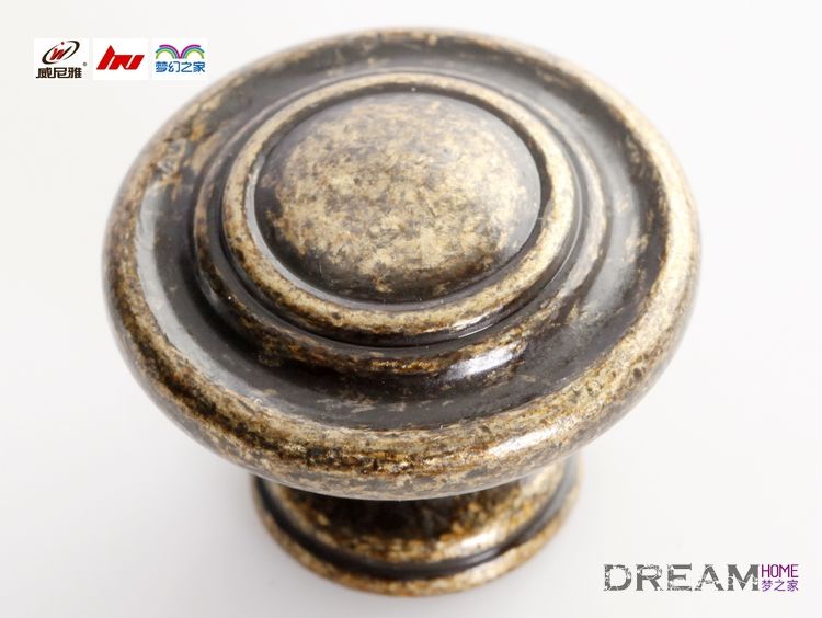 F322 single hole round bronzed and antiqued alloy knobs for drawer/wardrobe/cupboard/television cabinet/shoe cabinet