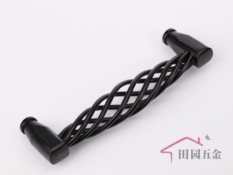 MH-128 128mm hole distance long bird-cage shaped black antiqued alloy handle for drawer/cupboard/cabinet
