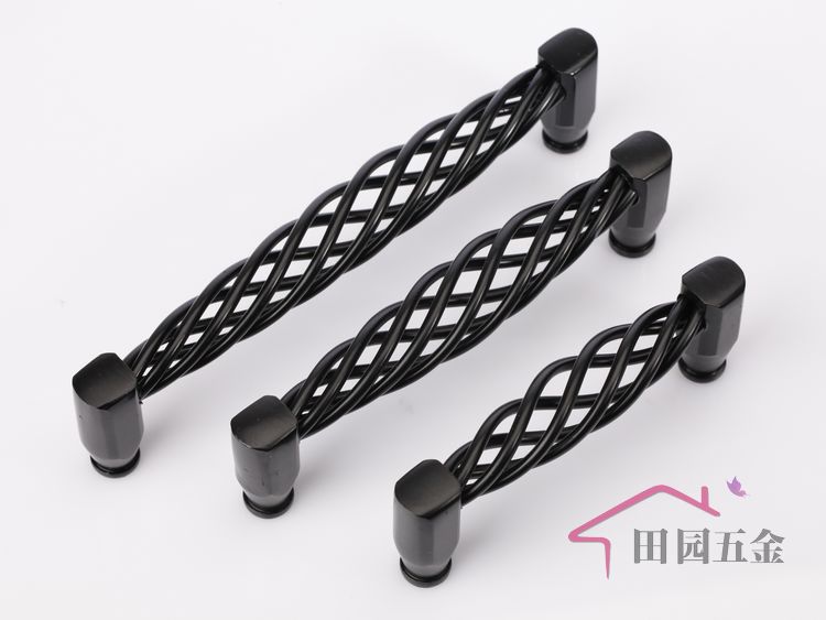 MH-160 160mm hole distance long bird-cage shaped black antiqued alloy handle for drawer/cupboard/cabinet