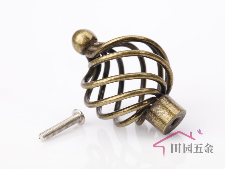 MOL35Q single hole large fat and round bird-cage shaped bronzed and antiqued alloy knobs for drawer/cupboard/cabinet
