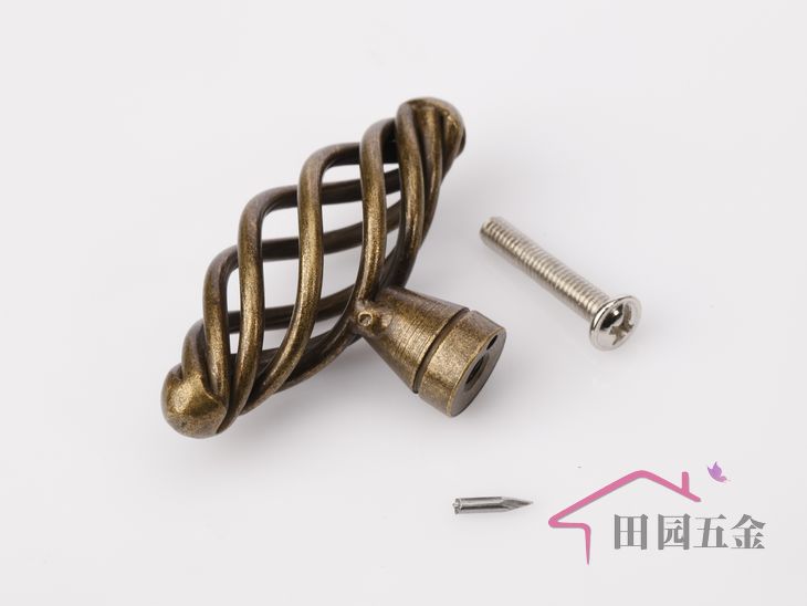 MT50Q single hole bird-cage shaped bronze antiqued alloy knob for drawer/cupboard