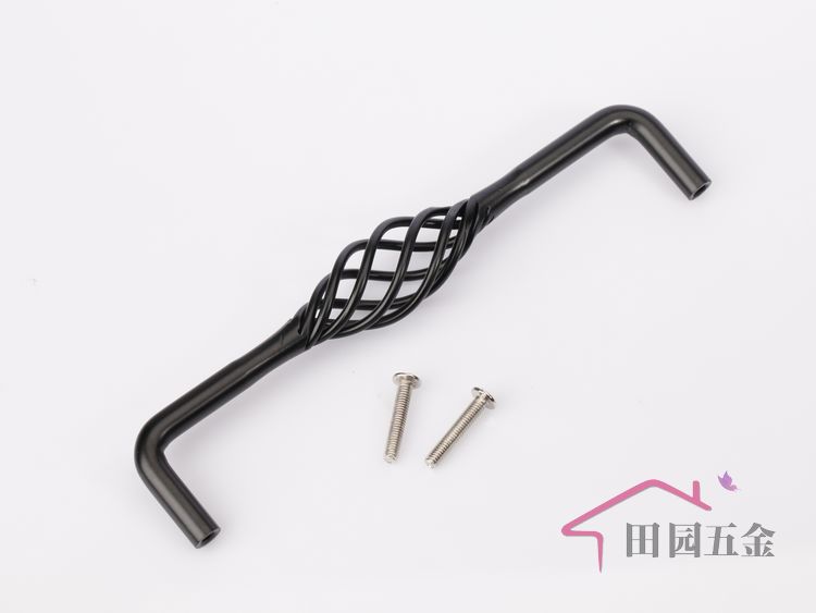 MU-160 160mm hole distance long banded bird-cage shaped black antiqued alloy handle for drawer/cupboard/cabinet
