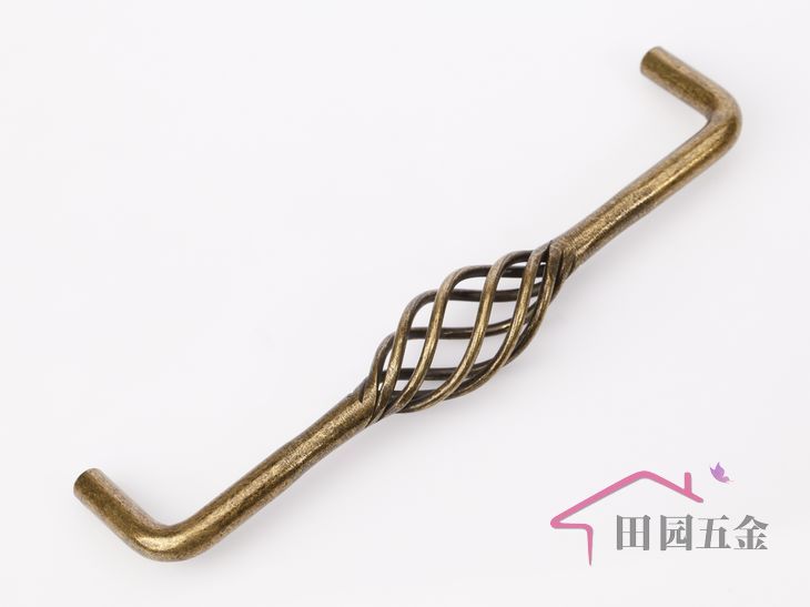 MMU-160Q 160mm hole distance long banded bird-cage shaped bronzed antiqued alloy handle for drawer/cupboard/cabinet