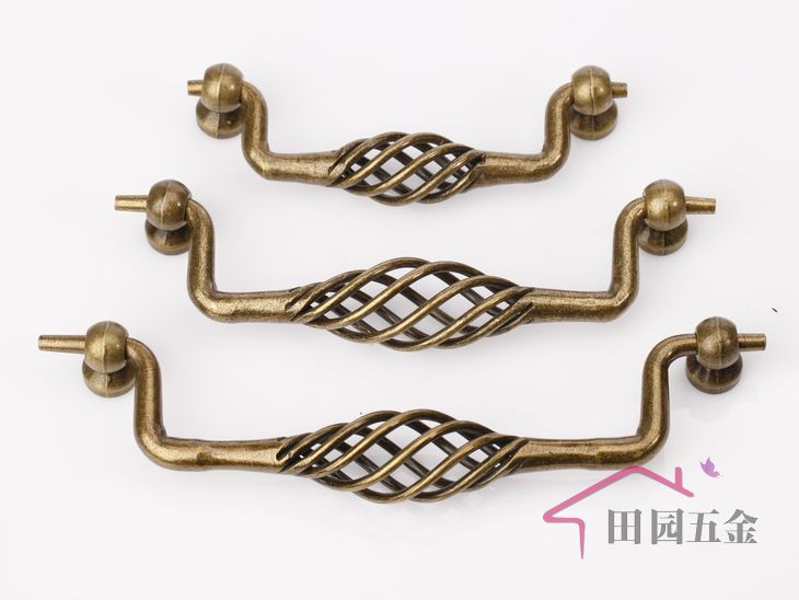 MUV-160Q 160mm hole distance bird-cage shaped bronzed antiqued alloy handles for drawer/cupboard
