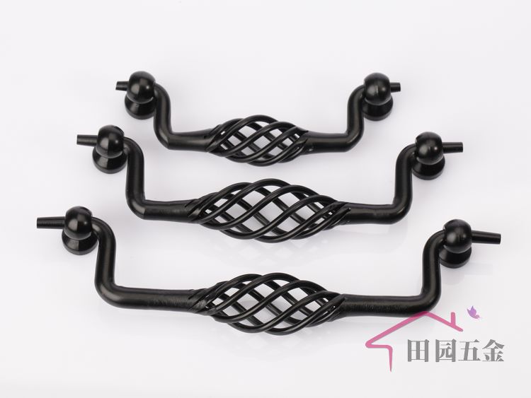 MUV-96 96mm hole distance bird-cage shaped black antiqued alloy hanging handle for drawer/cupboard