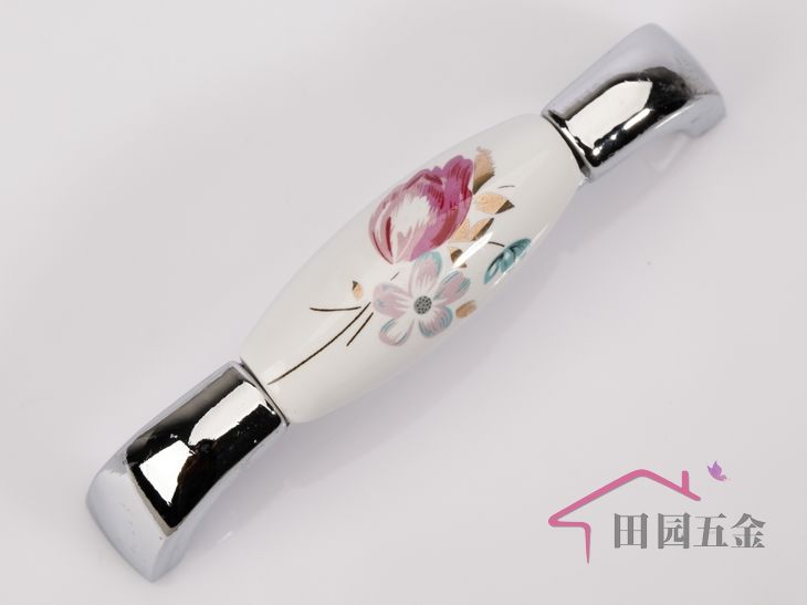 AAP09PC 96mm brilliant silvery tulip ceramic handle for drawer/wardrobe/cabinet