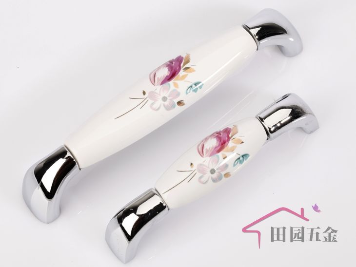 AAP09PC 96mm brilliant silvery tulip ceramic handle for drawer/wardrobe/cabinet