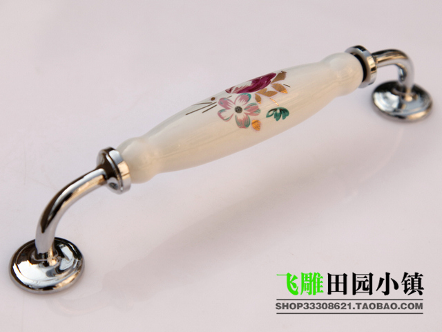 AAR09PC 160mm bridge-shaped brilliant silvery tulip ceramic handle for drawer/wardrobe/cupboard