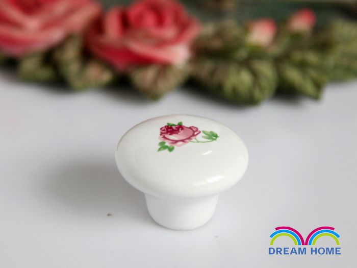 AP02 single hole large round pink ceramic knob for drawer/cupboard/cabinet