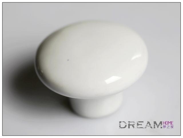 AR32CB 32mm diameter small round white ceramic handle for drawer/cupboard/cabinet