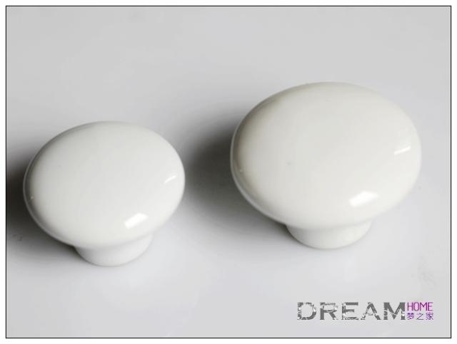 AR32CB 32mm diameter small round white ceramic handle for drawer/cupboard/cabinet