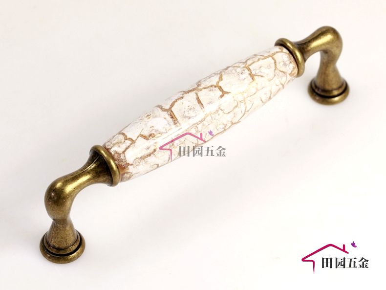 FG-1-7GY 128mm new style bridge-shaped golden flaw ceramic handle for wardrobe/cupboard/television cabinet/shoe cabinet/drawer