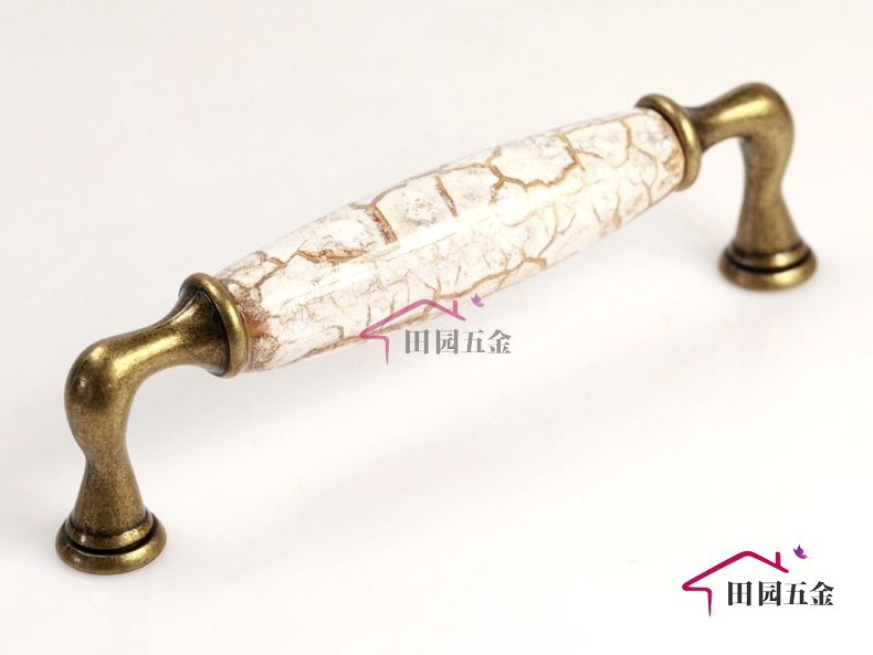 FG-1-7GY 128mm new style bridge-shaped golden flaw ceramic handle for wardrobe/cupboard/television cabinet/shoe cabinet/drawer