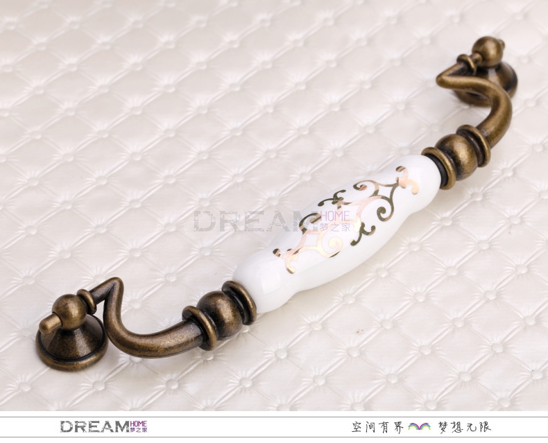 MAE88AB 150mm grand bronze and archaic hanging silver flower ceramic handle for drawer/cabinet
