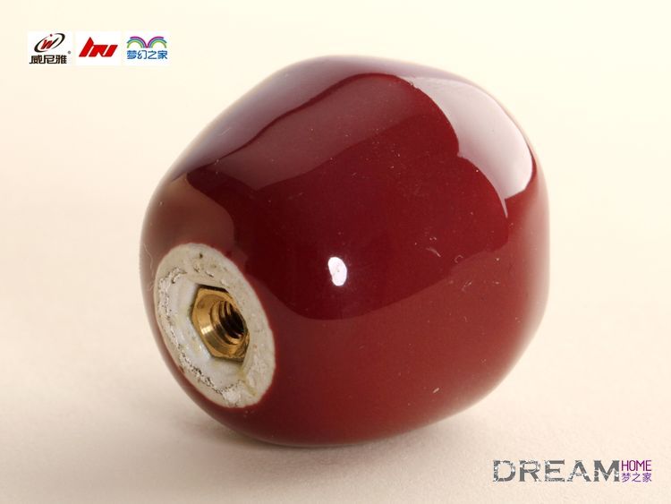 single hole red apple Fruit cartoon ceramic knobs for drawer/wardrobe/shoe cabinet