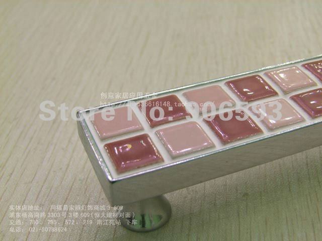 12pcs lot free shipping Wine red mosaic porcelain cabinet handle\furniture handle