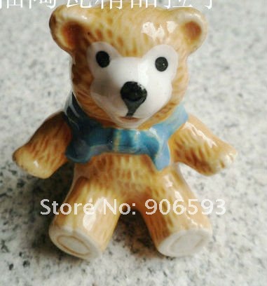 Porcelain sweet little bear cartoon cabinet knob\12pcs lot\porcelain handle\porcelain knob