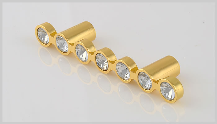 8476-64 64mm hole distance bright golden crystal handles with small round diamonds for drawer/cabinet