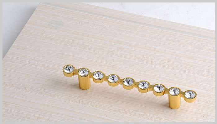 8476-96 96mm hole distance bright golden crystal handles with small round diamonds for drawer/cabinet