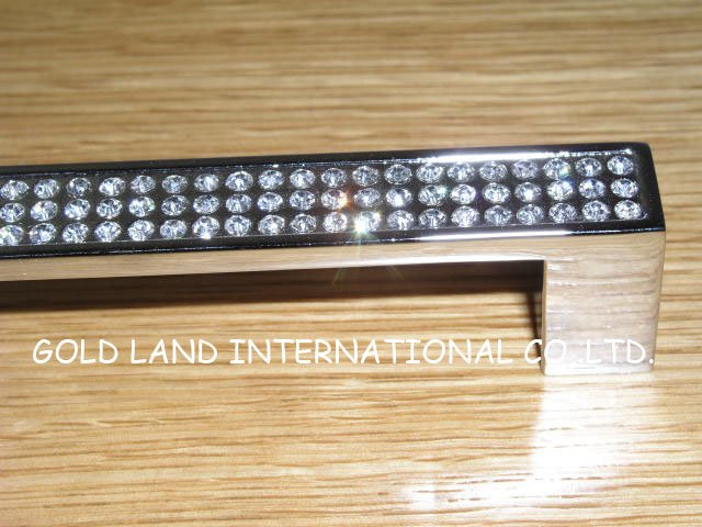 128mm Free shipping zinc alloy crystal glass drawer handle/ kitchen cabinet handle