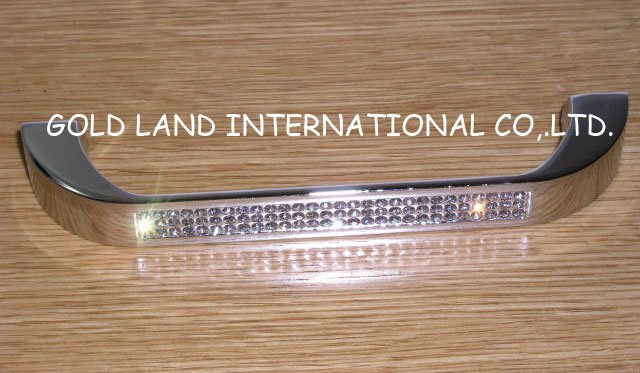 128mm Free shipping best selling crystal glass zinc alloy kitchen cabinet furniture handle/door cabinet furniture handle