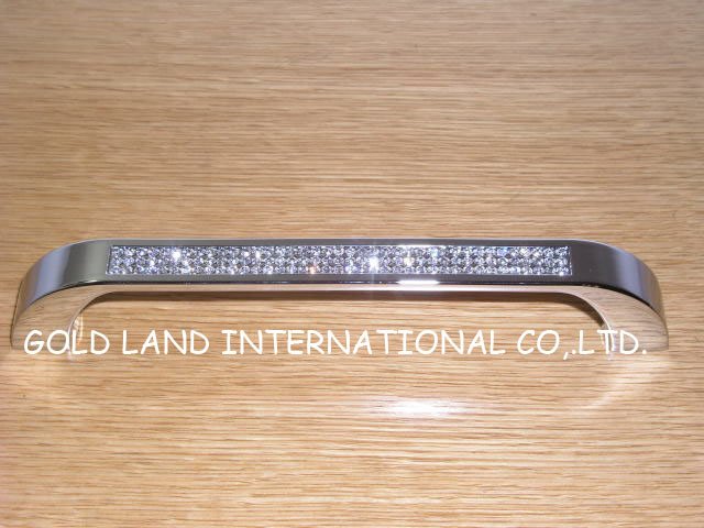 160mm Free shipping K9 crystal glass zinc alloy kitchen cupboard wardrobe drawer door handle/ furniture handle