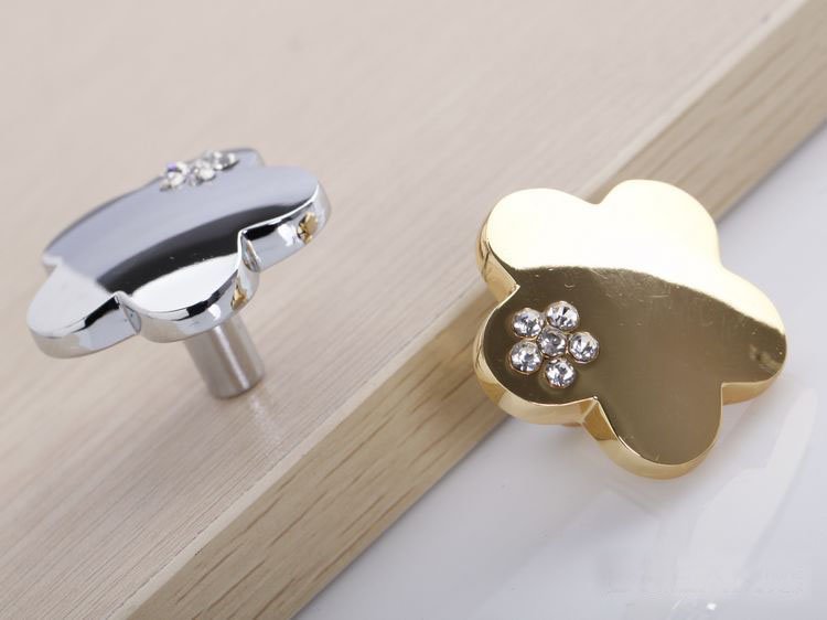 K9 Crystal Glass Gold Star Handle Knob Cabinet Door New (Diameter.:35mm)