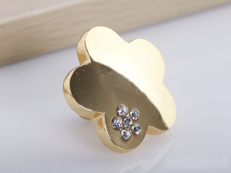 K9 Crystal Glass Gold Star Handle Knob Cabinet Door New (Diameter.:35mm)