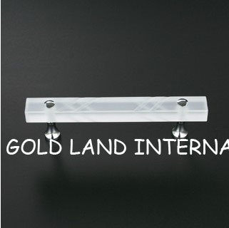 96mm Free shipping pure brass top quality K9 crystal glass brush finish furniture handle / drawer handle