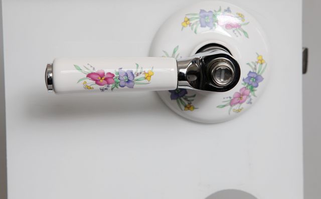 01SSTZ silvery ceramic handle locks with spring scenery for door