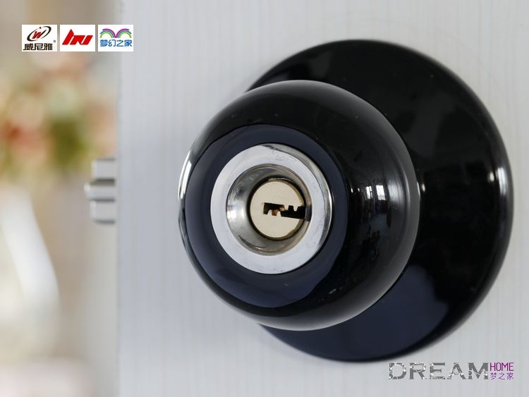 10SS-T black and silvery glossy ceramic spherical locks for bedroom door