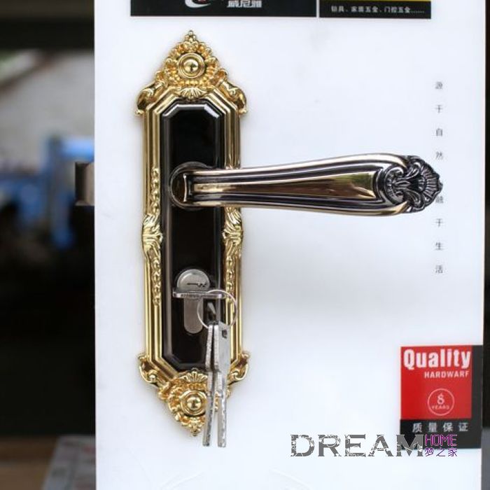 MS91-90 antiqued bronze handle locks with golden edges for door