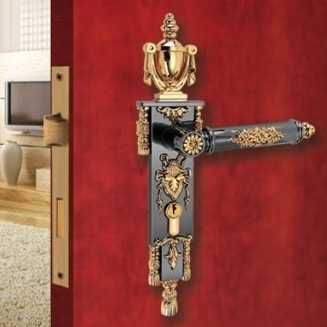 Modeled after an antique gold black brushed nickel Door lock handle door levers out door furniture door handle Free Shippingpb61