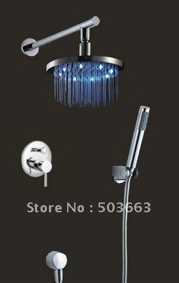 12 " Round LED Bathroom Shower Faucet With Hand Shower Set CM0556