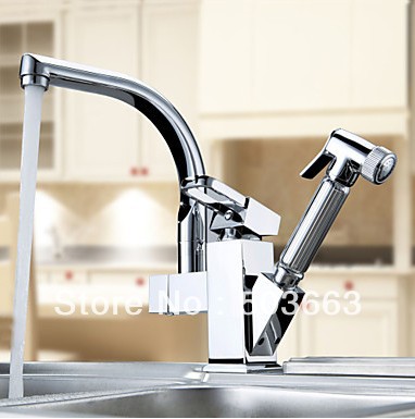 360 degree Swivel Kitchen Faucet Pull Out Polished Chrome Mixer Brass Tap CM0891