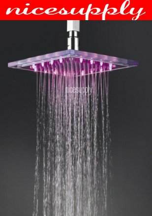 8''LED faucet bathroom chrome shower head b8129